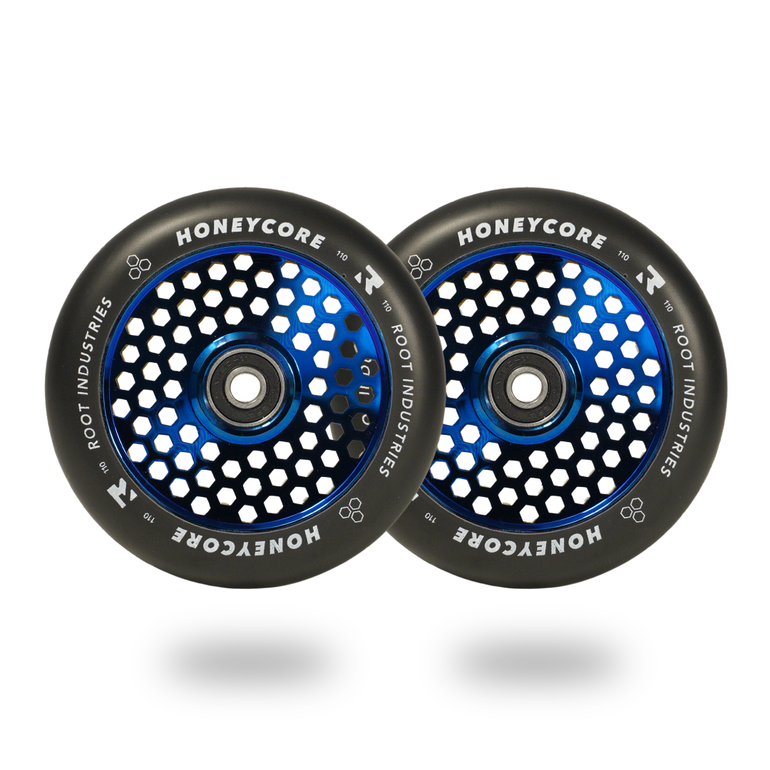 Root Industries HoneyCore 110mm Wheels in Black/Blu Ray