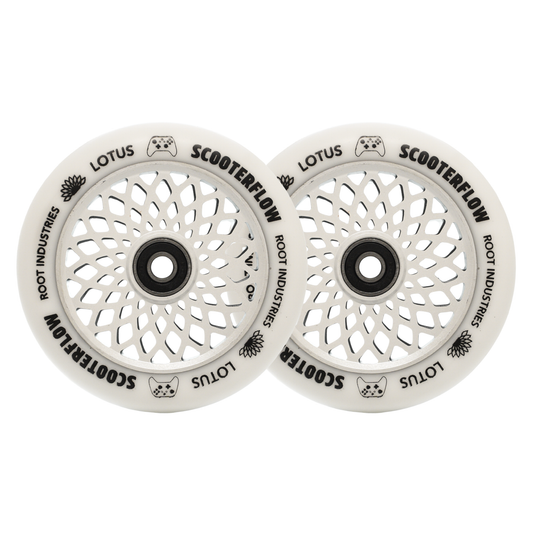Lotus 110mm Wheels - Scooterflow - White/White