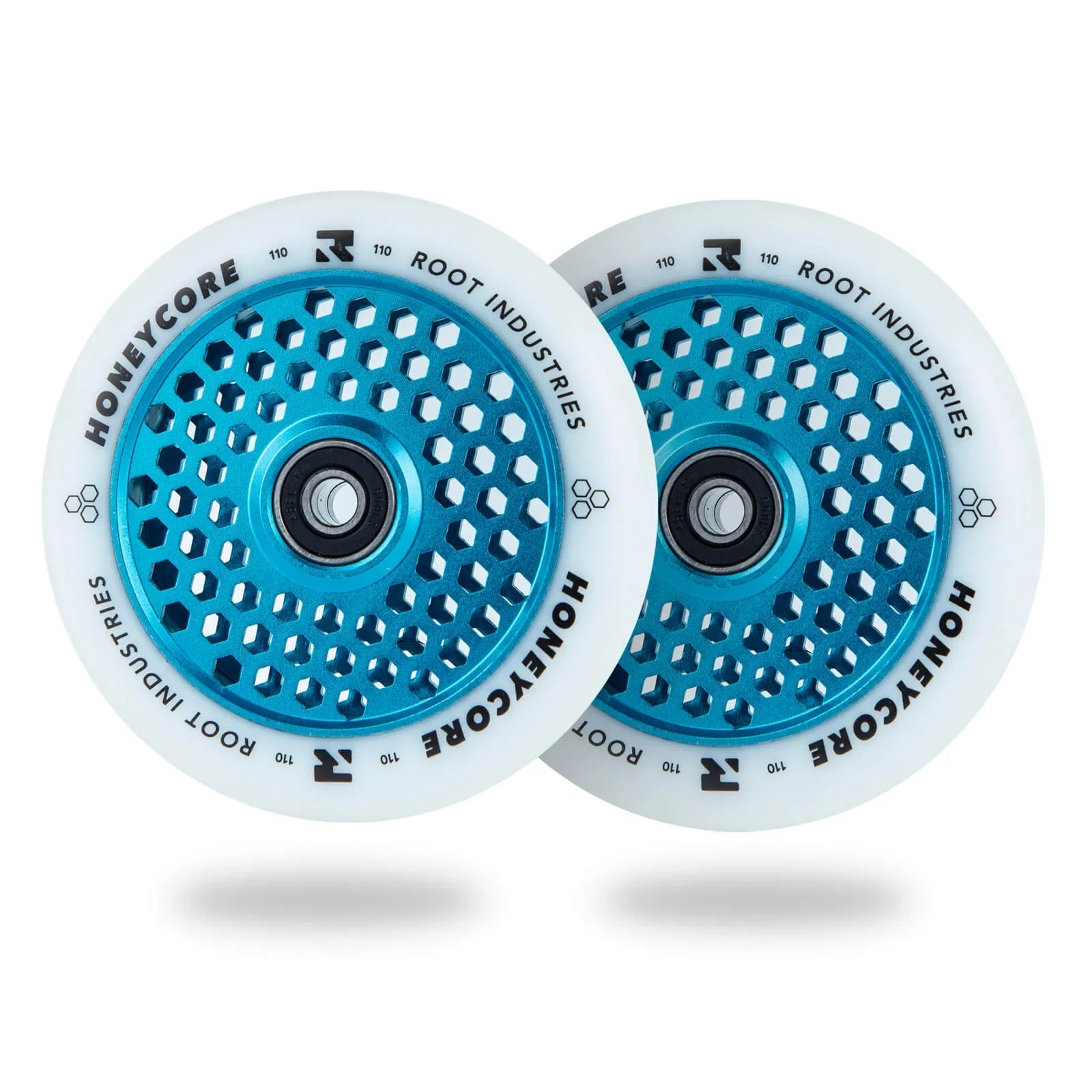 Root Industries HoneyCore 110mm Wheels in White/Sky Blue