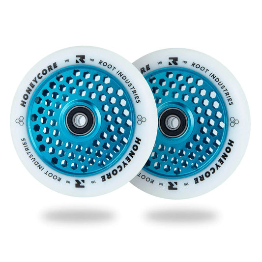 Root Industries HoneyCore 110mm Wheels in White/Sky Blue